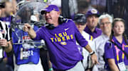 Louisiana State Tigers head coach Brian Kelly during the first half against the Texas A&M Aggies at Tiger Stadium. Credit: Stephen Lew-Imagn Images
