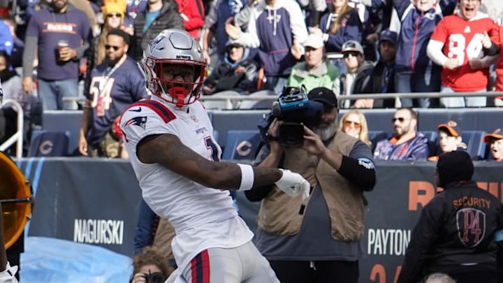 New England Patriots wide receiver Ja'Lynn Polk. Mandatory Credit: David Banks-Imagn Images
