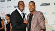 Magic Johnson y Carmelo Anthony jugaron con los Lakers y ahora pertenecen al Salón de la Fama del Baloncesto