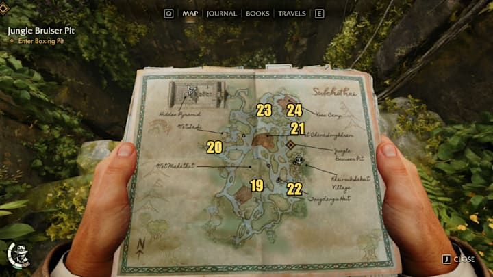 A map showing the locations of Ancient Relics in Indiana Jones and the Great Circle.