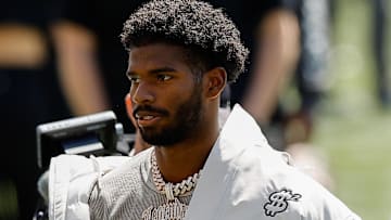 Colorado Buffaloes former player Shedeur Sanders before the spring game at Folsom Field.