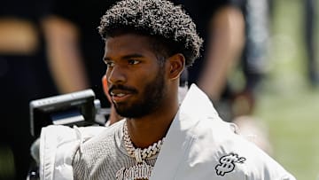 Colorado Buffaloes former player Shedeur Sanders before the spring game at Folsom Field.