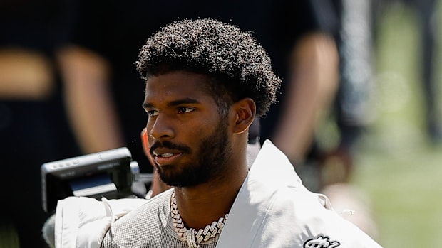 Colorado Buffaloes former player Shedeur Sanders before the spring game at Folsom Field. Mandatory Credit: Isaiah J. Downing-
