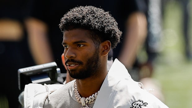 Colorado Buffaloes former player Shedeur Sanders before the spring game at Folsom Field. Mandatory Credit: Isaiah J. Downing-