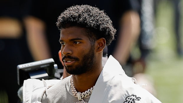 Colorado Buffaloes former player Shedeur Sanders before the spring game at Folsom Field. 