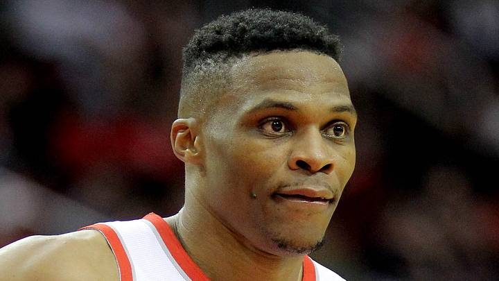 Nov 30, 2019; Houston, TX, USA; Houston Rockets guard Russell Westbrook (0) during the game against the Atlanta Hawks at Toyota Center. Mandatory Credit: Erik Williams-USA TODAY Sports