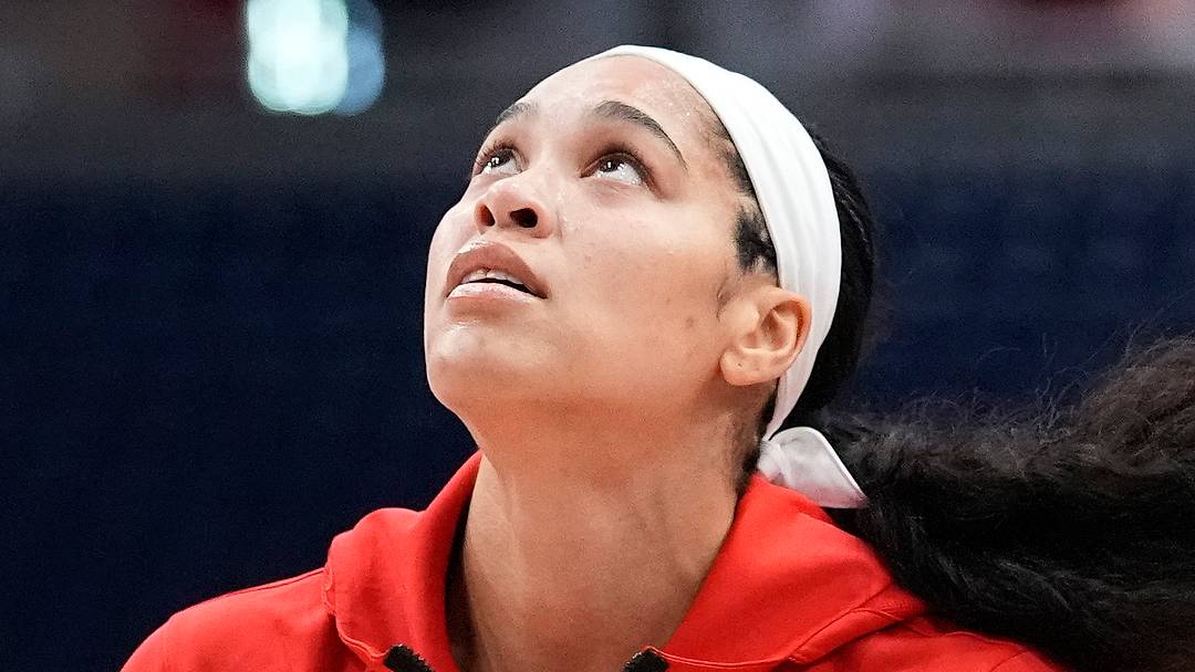 Jul 17, 2026; Toronto, Ontario, CAN; Atlanta Dream Forward Brionna Jones during warm ups before a game against the Toronto Tempo at Coca-Cola Coliseum. Mandatory Credit: John E. Sokolowski-Imagn Images