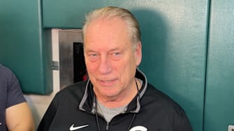 Michigan State Spartans head coach Tom Izzo speaks after a practice on Thursday, Dec. 4, 2025, in preparation for a game against the Duke Blue Devils.