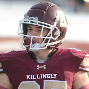 Senior Hunter Allard is a two-way standout at strong safety and tight end for the Killingly varsity football team.