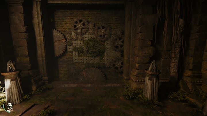 Indiana Jones and the Great Circle Hidden Platform cogwheel puzzle solution.