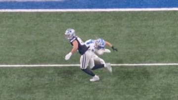 Cowboys tight end Jake Ferguson was controversially called for OPI in the loss to the Lions.