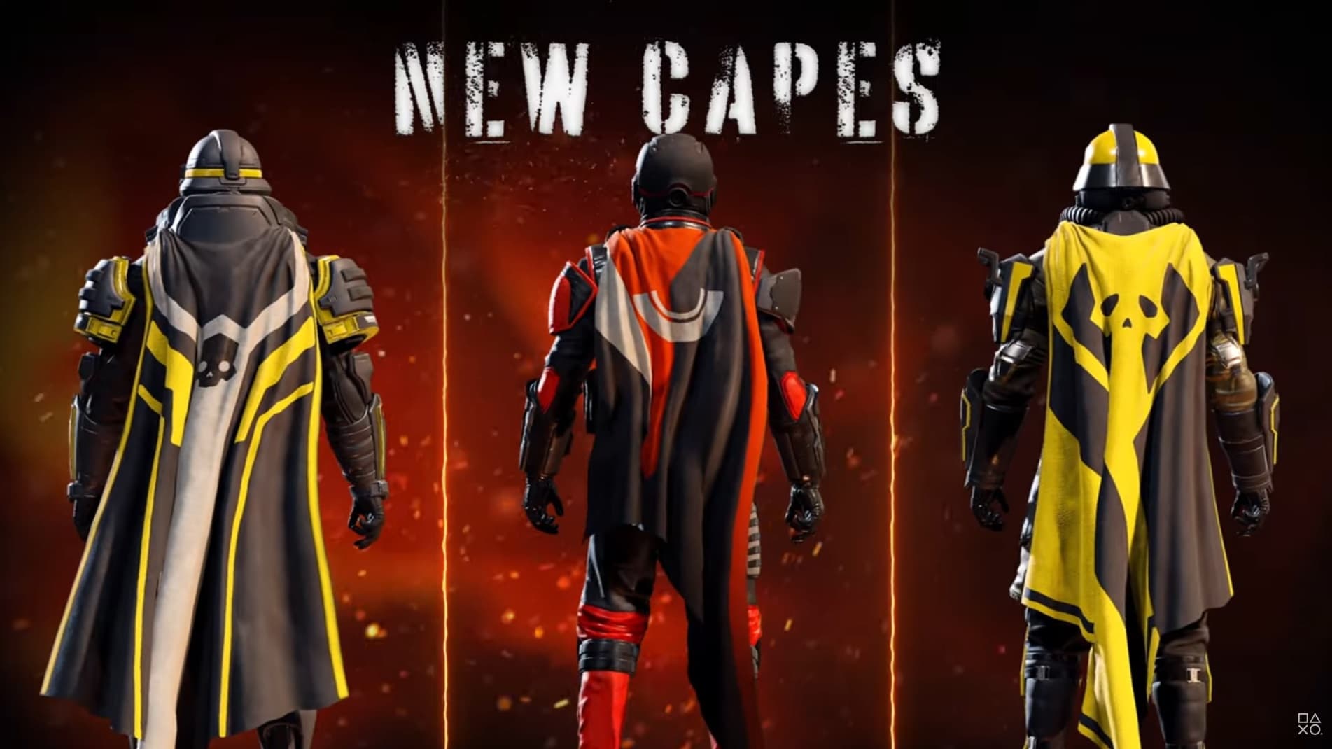 Helldivers 2 Democratic Detonation Warbond capes.