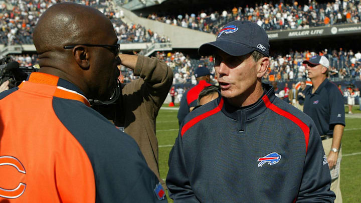 Dick Jauron returned to Soldier Field in 2006 as Bills coach to face the coach who replaced him and was headed to the Super Bowl, Lovie Smith. Dick Jauron returned to Soldier Field in 2006 as Bills coach to face the coach who replaced him and was headed to the Super Bowl, Lovie Smith.