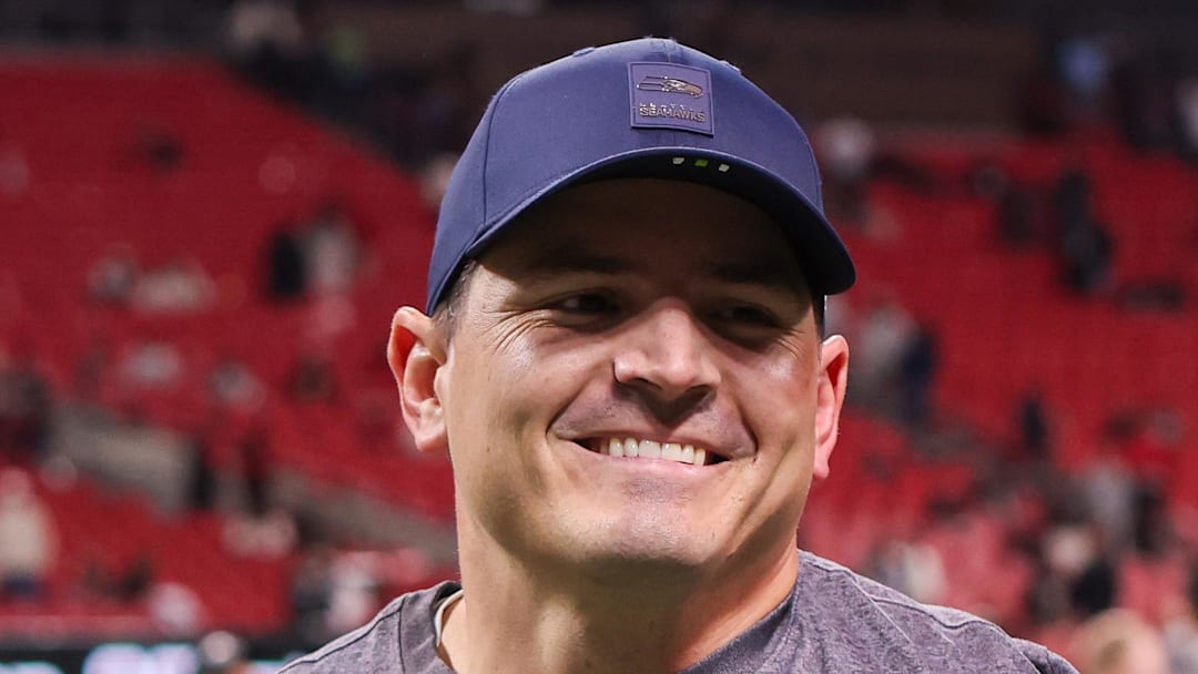 Seattle Seahawks head coach Mike MacDonald walks off the field after a victory over the Atlanta Falcons. Seattle Seahawks head coach Mike MacDonald walks off the field after a victory over the Atlanta Falcons.