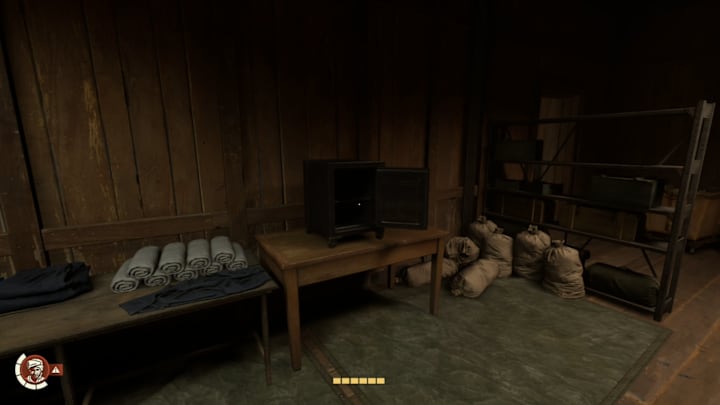 A safe in the back of store room.