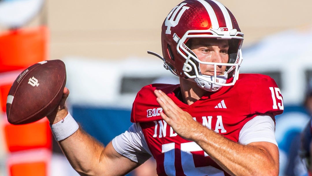 Indiana quarterback Fernando Mendoza is completing 73% of his passes for 1,208 yards, 16 touchdowns and one interception.