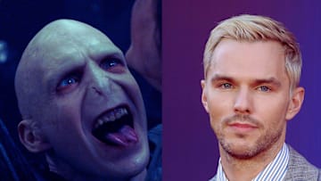 Ralph Fiennes as Voldemort in Harry Potter, Nicholas Hoult