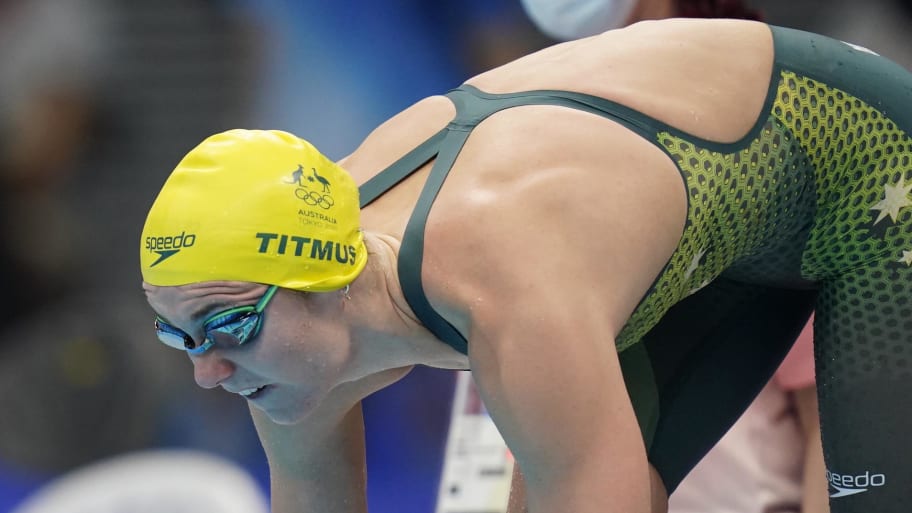 Ariarne Titmus (AUS) in the women's 800m freestyle heats during the Tokyo 2020 Olympic Summer Games at Tokyo Aquatics Centre.