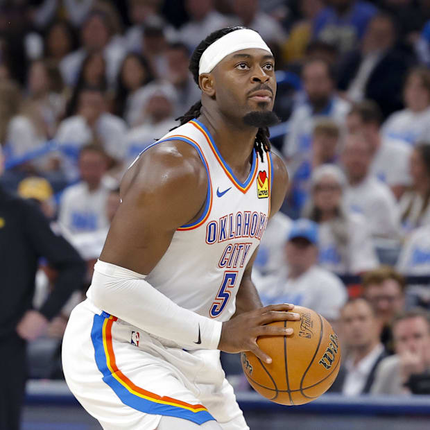 Oklahoma City Thunder guard Luguentz Dort Oklahoma City Thunder guard Luguentz Dort