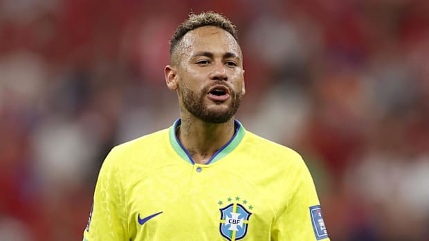 Brazil forward Neymar during the second half in a group stage match against Serbia during the 2022 World Cup.
