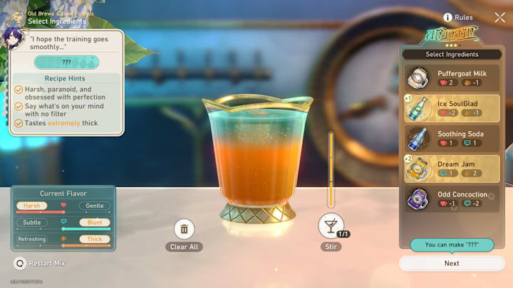 HSR drink #2 for Dr. Ratio.