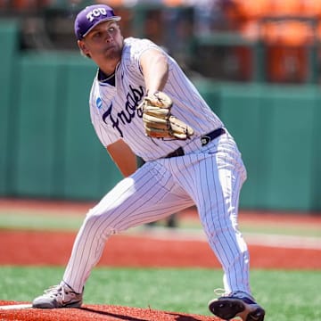 TCU's Tommy LaPour gave up six hits and three runs in only three innings pitched in the Horned Frogs' loss in the Corvallis Regional opener. 