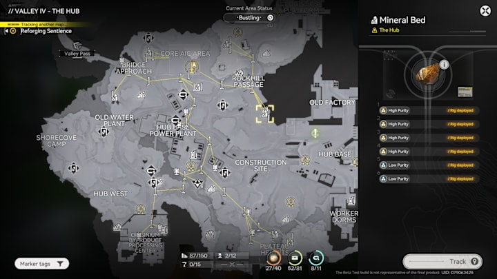 Arknights: Endfield screenshot showing a map.