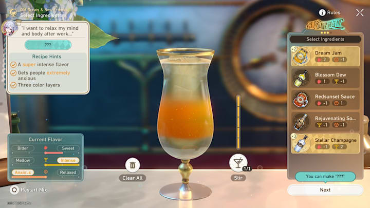 HSR drink #2 for Topaz.