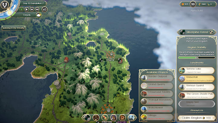 RAEV screenshot of a city on the world map.
