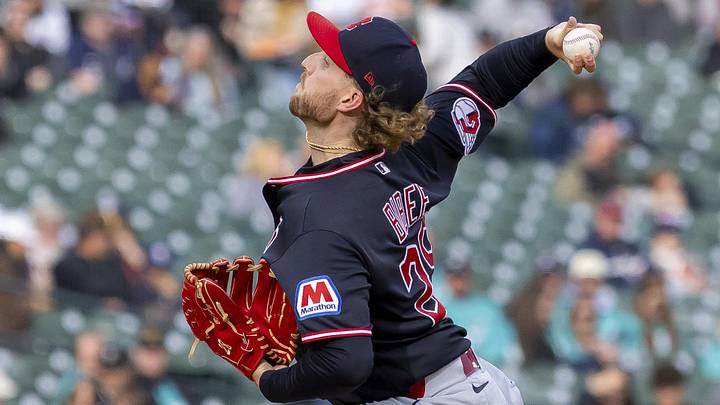 May 20, 2026: Cleveland Guardians starting pitcher Tanner Bibee (28) delivers during the first inning against the Detroit Tigers at Comerica Park. 