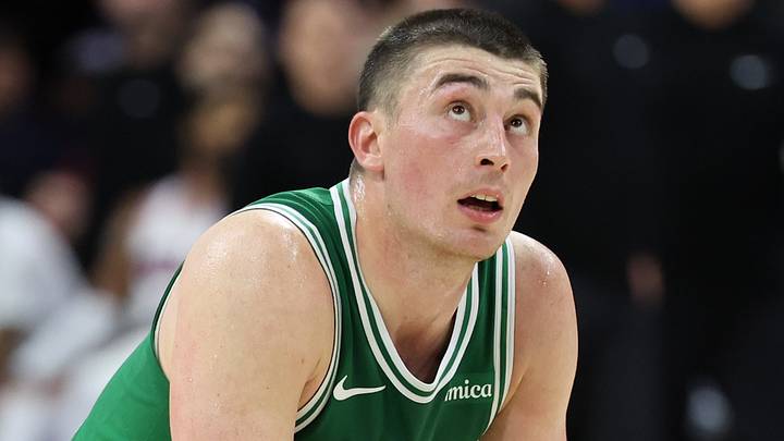 Apr 30, 2026; Philadelphia, Pennsylvania, USA; Boston Celtics guard Payton Pritchard (11) looks on during the fourth quarter against the Philadelphia 76ers at Xfinity Mobile Arena. Mandatory Credit: Bill Streicher-Imagn Images