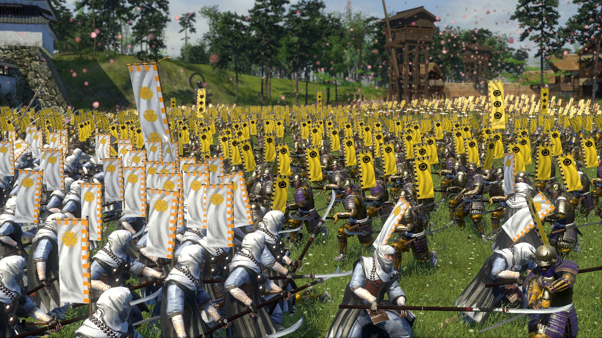 Total War: Shogun 2 screenshot showing samurai in a field battle.