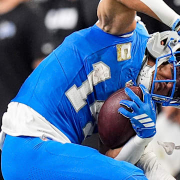 Detroit Lions wide receiver Amon-Ra St. Brown (14).