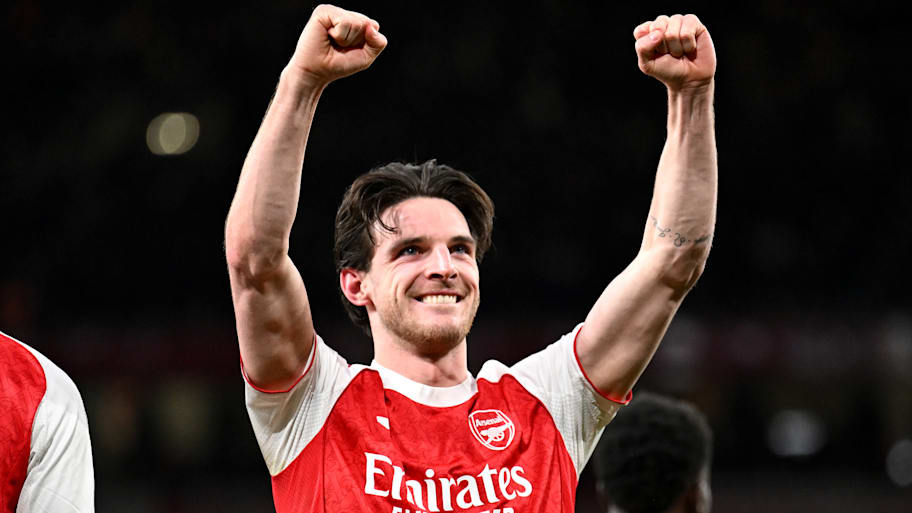 Declan Rice celebrating.