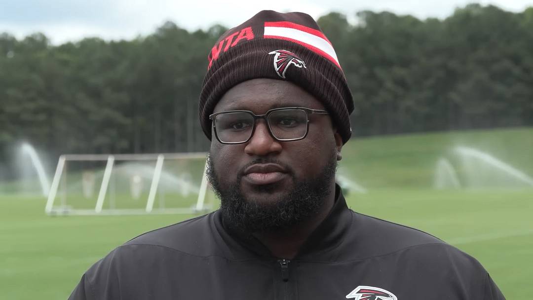 Atlanta Falcons defensive line coach Nate Ollie discusses the makeup of his room. Atlanta Falcons defensive line coach Nate Ollie discusses the makeup of his room.