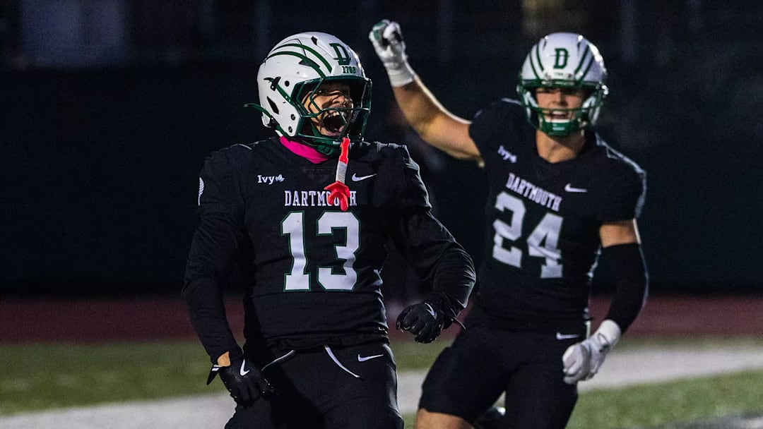 Dartmouth safety Tyson Grimm (13) Dartmouth safety Tyson Grimm (13)
