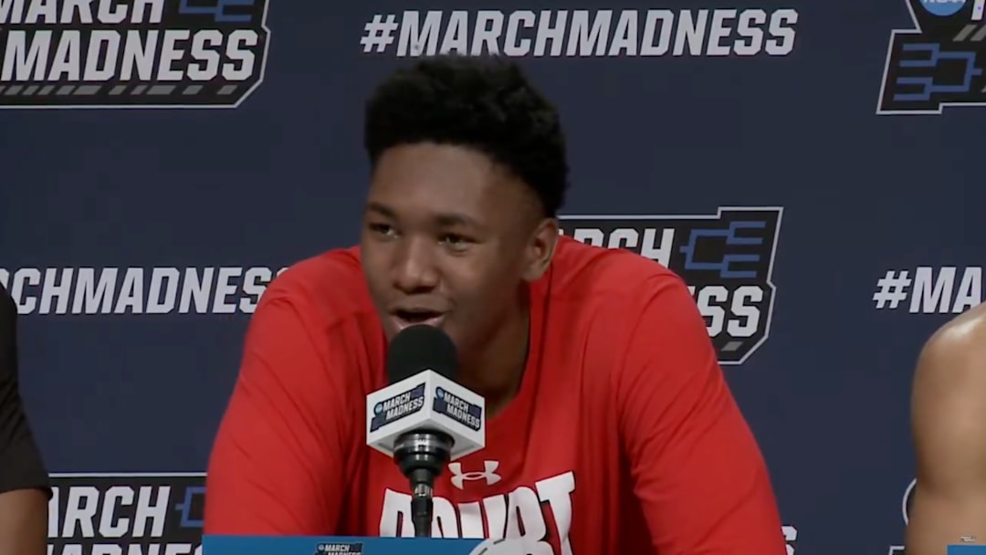 Derik Queen answers questions after Maryland’s win over Colorado State.