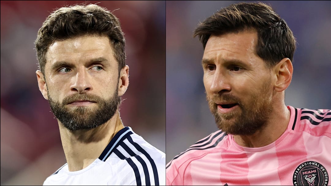 Thomas Müller (left) and Lionel Messi could face off in MLS Cup next month.