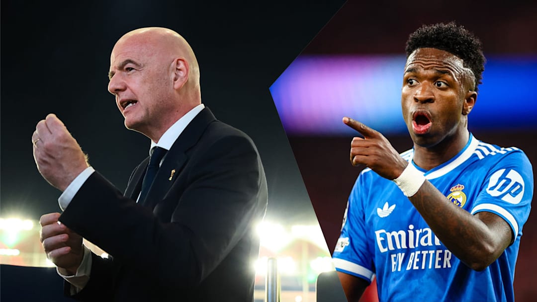 Gianni Infantino (left) spoke out in defense of Vinicius Junior. 