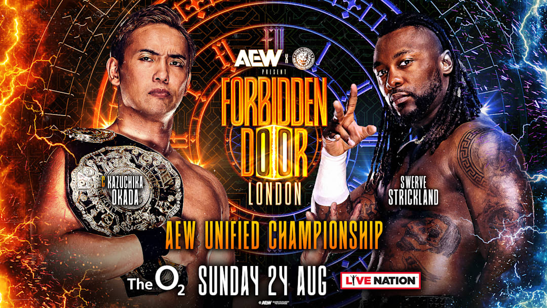 Kazuchika Okada vs Swerve Strickland at Forbidden Door London for the AEW Unified Championship