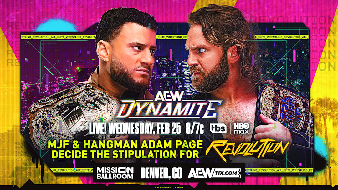 Tonight, MJF and "Hangman" Adam Page will finalize the stipulation for their AEW World Championship match at Revolution.