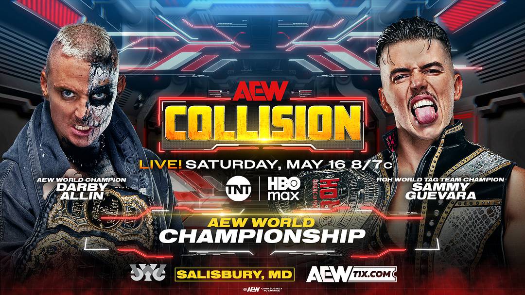 Darby Allin will defend the AEW World Championship against Sammy Guevara in Salisbury on Collision. Darby Allin will defend the AEW World Championship against Sammy Guevara in Salisbury on Collision.