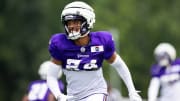 Vikings safety Camryn Bynum at team practice