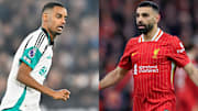 Alexander Isak (left) and Mohamed Salah (right) face off in the Carabao Cup final.