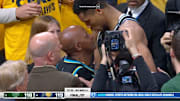 Giannis Antetokounmpo confronts Tyrese Haliburton’s father after Game 5 loss to Pacers.