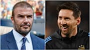 David Beckham (left) is a co-owner of the club Lionel Messi plays for.