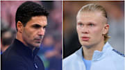 Mikel Arteta (left) has been repeatedly tormented by Erling Haaland.