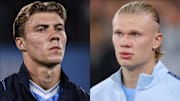Rasmus Højlund (left) and Erling Haaland have both enjoyed playing alongside Kevin De Bruyne.