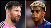 Lionel Messi (left) has never come up against Lamine Yamal in a competitive fixture.