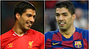 Luis Suárez scored bundles of goals for Liverpool (left) and Barcelona (right).
